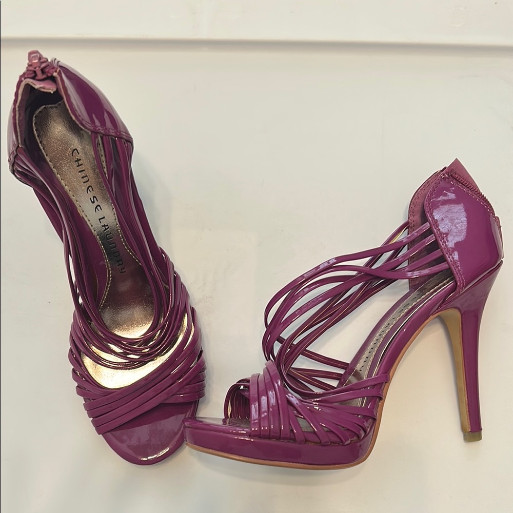 Chinese Laundry Purple Strappy Heels